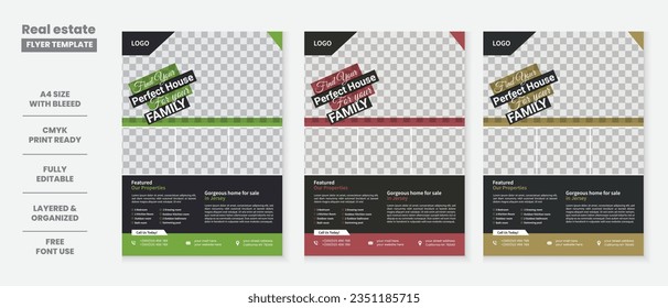 Real Estate Flyer Design Template. Professional Brochure. Creative Vector Design, Corporate Real Estate Flyer Template, Flyer Design,