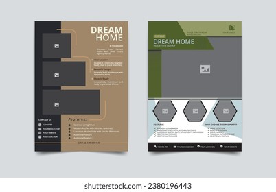 Plantilla de diseño de volante inmobiliario, volante de venta de viviendas