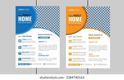 Real Estate Flyer design Template Design, Corporate Colorful Real Estate Template, Unique Flyer Design.