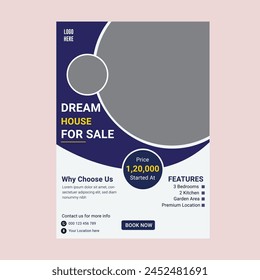 
 Real estate Flyer Design, Real Estate flyer template, Flyer Design template,Elegant Home for sale flyer Design vector template.