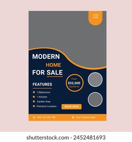 
 Real estate Flyer Design, Real Estate flyer template, Flyer Design template,Elegant Home for sale flyer Design vector template.