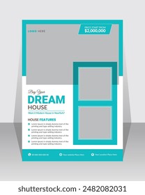 Real estate flyer design template for house on sale simple creative flyer in vector
