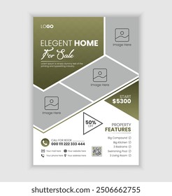 Real estate flyer design template, vector graphic design
