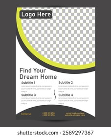 Real estate flyer design template Royalty Vector Image design