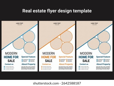 Real estate flyer design template Royalty Vector Image design. 
Real Estate Flyer, Corporate Real Estate Template, Unique Flyer Design, Vector Flyer, Print Ready Template
