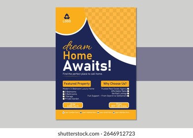 Real estate flyer design template 