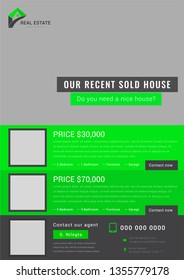 Real estate flyer the green. Vector illustration.