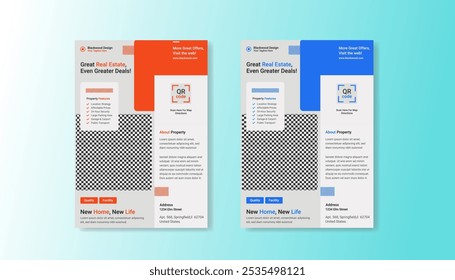 Projeto de modelo de folheto de folheto de folheto imobiliário. fotos ou elementos de design mostrados na visualização são apenas para exibição e não estão incluídos no arquivo baixado