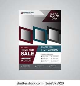 Real estate flyer and poster template. Flyer concept.Brochure Cover template design. Concept of architecture design.