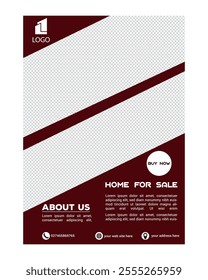 Real Estate Flyer Template. Clean, professional, readable flyer template with a large image in the background and framed spots for a person photo and thumbnails. A4 210×297 (5mm bleeds) 300 DPI CMYK