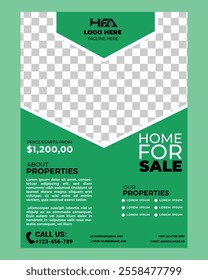 Real Estate Flyer Template. Clean, professional, readable flyer template with a large image in the background and framed spots for a person photo and thumbnails. A4 210×297 (5mm bleeds) 300 DPI CMYK