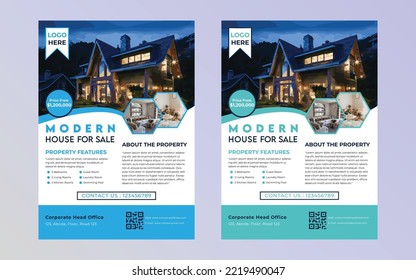 Real Estate Flyer, Real Estate Flyer Template, Corporate Template Design, Unique Design, Print Ready Design, Vector Design, Business Flyer