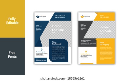 Diseño de plantilla de volante inmobiliario.