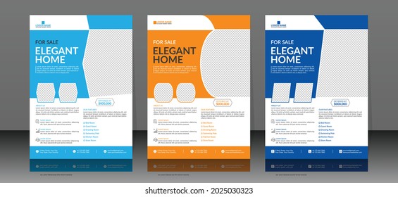 Real Estate Flyer Template Design Vector