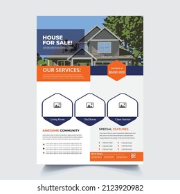 Real Estate Flyer Template Design, Corporate Colorful Real Estate Template, Unique Flyer Design, Vector Flyer, Print Ready Template,
