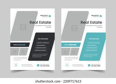 Real Estate Flyer Template, Flyer Design Template, Real Estate Poster Vector, a4 flyer