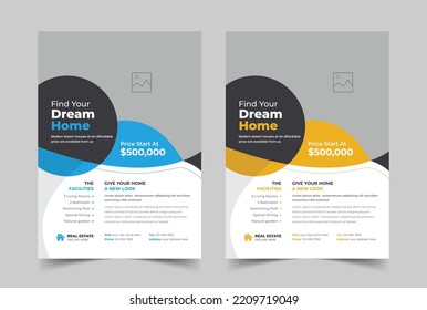 Real Estate Flyer Template, Flyer Design Template, Real Estate Poster Vector, a4 flyer