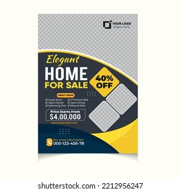 Real Estate Flyer Template Design, Corporate Colorful Real Estate Template, Unique Flyer Design, Vector Flyer, Print Ready Template,
