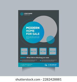 Real Estate Flyer Template Design, Corporate Colorful Real Estate Template, Unique Flyer Design, Vector Flyer, Print Ready Template,
