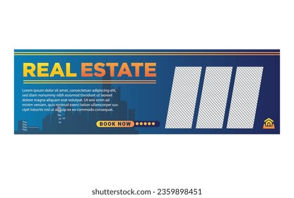 Diseño de plantilla de viajero inmobiliario, plantilla de inmueble colorida corporativa, diseño de volante único, volante de vectores, plantilla lista para imprimir,