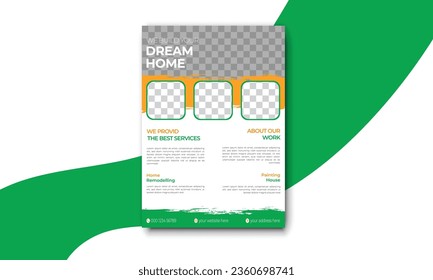 Real Estate Flyer Template Design, Corporate Colorful Real Estate Template, Unique Flyer Design, Vector Flyer, Print Ready Template,