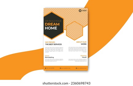 Real Estate Flyer Template Design, Corporate Colorful Real Estate Template, Unique Flyer Design, Vector Flyer, Print Ready Template,