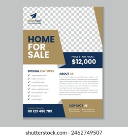 Real Estate Flyer template design and property or home sale flyer layout design