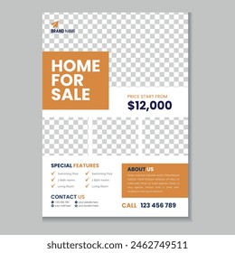 Real Estate Flyer template design and property or home sale flyer layout design