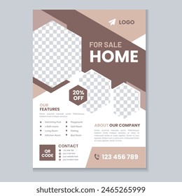 Real Estate Flyer template design and property or home sale flyer layout design