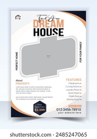 Real estate flyer template design and property flyer or home sale flyer layout design