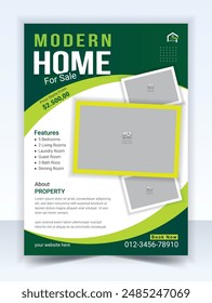 Real estate flyer template design and property flyer or home sale flyer layout design
