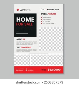 Real estate flyer template design and home sale banner layout design