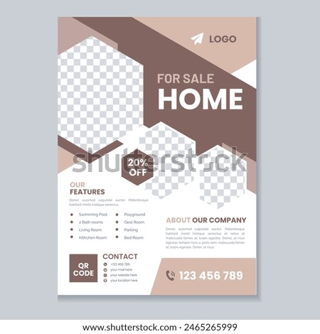 Real Estate Flyer template design and property or home sale flyer layout design