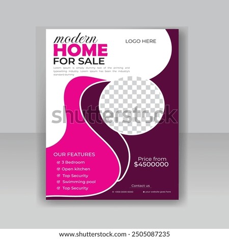 Real Estate Flyer Template Design Vector