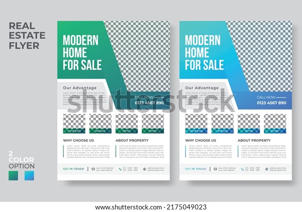 Real Estate\
Flyer Template Design with trendy gradient color, Dream home\
poster, Elegant home for sale flyer\
template