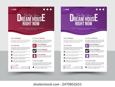 Real Estate Flyer Template, Fully Editable Template For Commercial Use and Personal use. International Size. Best colour combination.