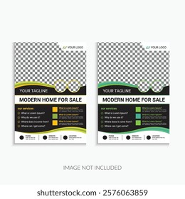 Real estate flyer template, Home for Sale poster, one page leaflet