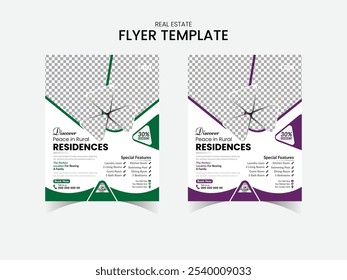 Real Estate flyer template layout design.