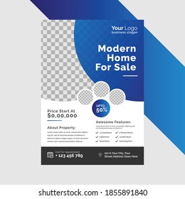 Real Estate Flyer Template, Modern Home Sale Flyer Template Design