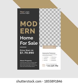 Real Estate Flyer Template, Modern Home Sale Flyer Template Design
