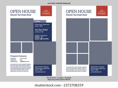 Plantilla de viajero inmobiliario, plantilla de volante de casa abierta, servicios inmobiliarios