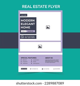 Real Estate Flyer Template. Print Ready. A4 Size