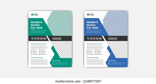 Real Estate Flyer Template Property Poster Vector Template In A4 Size Layout
