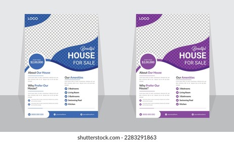 Real Estate Flyer Template, Vector Design, flyer, Corporate Real Estate Flyer Template