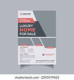 Plantilla de viajero inmobiliario, Diseño de vectores, Plantilla de viajero inmobiliario corporativo, Diseño de volante,
