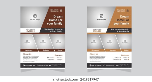 Plantilla de viajero inmobiliario, diseño de vectores, plantilla de viajero inmobiliario corporativo, diseño de volante