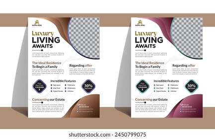 Real estate flyer using vibrant accents