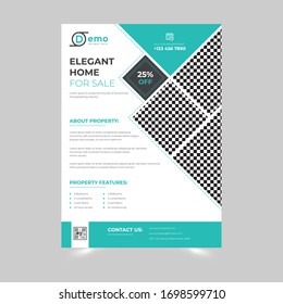 Real estate flyer.Design template for brochure, book, a flyer, the annual report, the booklet, the poster, the leaflet, a card, corporate business.A4 format.