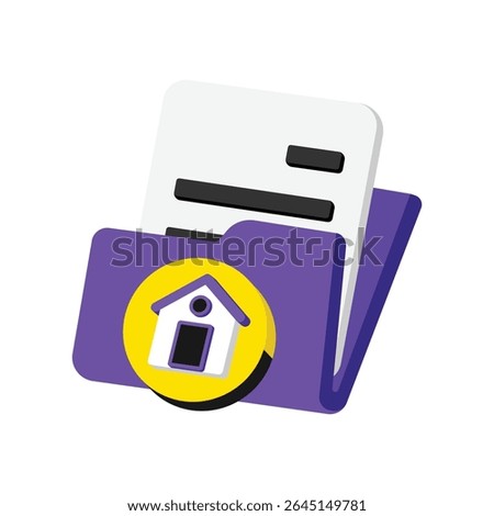Real Estate Folder Vector style icon. Eps 10 file