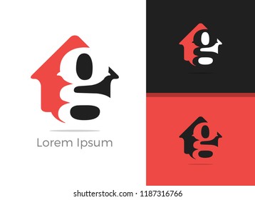 Real Estate G letter logo design, letter g in home vector icon.